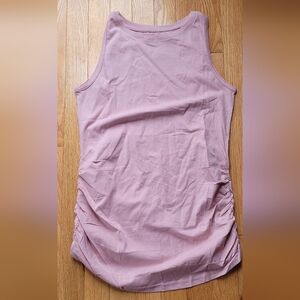 Pact Organic Cotton Ruched Maternity Tank Top - Pale Mauve, Size Small
